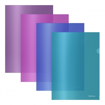 Папка-уголок А4 ErichKrause Glossy Vivid, полупрозрачная, ассорти арт.50160