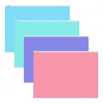 Папка на молнии А4 ErichKrause Fizzy Pastel  ассорти арт.50338