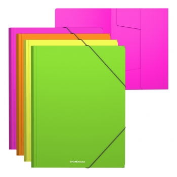 Папка А4 на резинках ErichKrause Matt Neon ассорти арт.50388