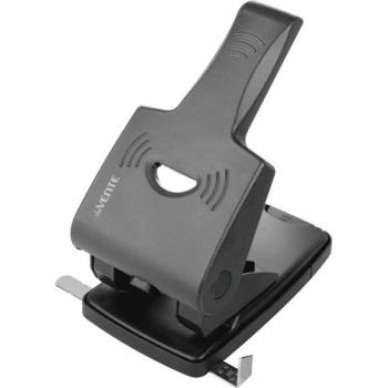 Дырокол (65 л) deVENTE Stripe пластик, с линейкой, черный, в карт. коробке, арт. 4020501