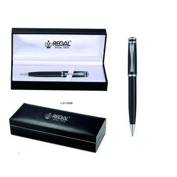 Ручка REGAL 21 шариковая (серия Montgomery) в футляре, черный корпус арт.L-21-200B Ручка REGAL 21 шариковая (серия Montgomery) в футляре, черный корпус арт.L-21-200B