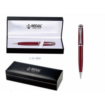 Ручка REGAL 21 шариковая (серия Montgomery) в футляре, красный корпус арт.L-21-501B