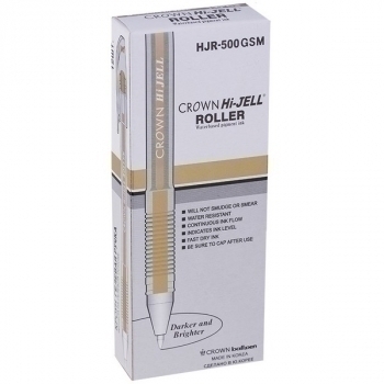 Ручка гелевая Crown металлик золото, 0.7мм арт.HJR-500GSM