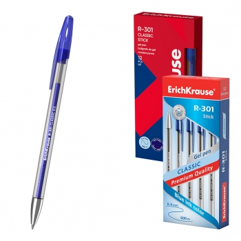 Ручка гелевая ErichKrause R-301 CLASSIC Gel Stick, 0.5, синяя арт.53346 Ручка гелевая ErichKrause R-301 CLASSIC Gel Stick, 0.5, синяя арт.53346