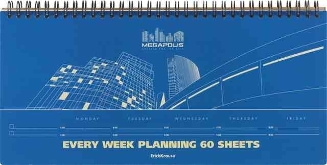 Планинг недатир. EVERY WEEK, Megapolis 290*135 мм, 60л, жел. блок, спираль арт.44410