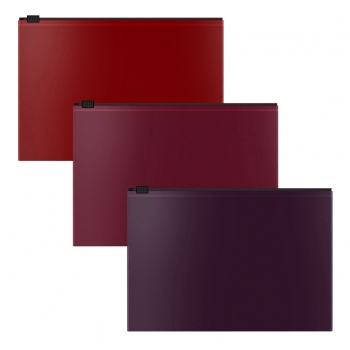 Набор из 3 zip-пакетов пластиковых ErichKrause® Matt Blackberry Marsala, В5, ассорти арт.54995