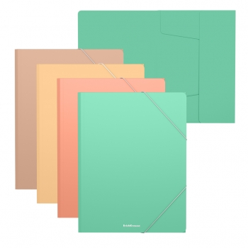 Папка А4 на резинках ErichKrause Matt Powder, ассорти  арт.55076