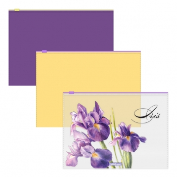Набор из 3 zip-пакетов пластиковых ErichKrause® Soft Iris, B5, полупрозрачный, ассорти арт.55124