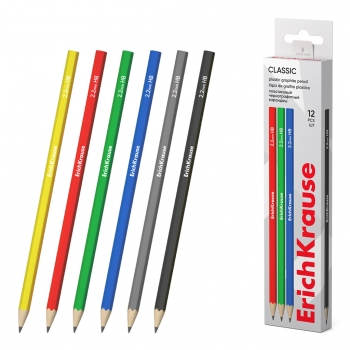 Пластиковый чернографитный шестигранный карандаш ErichKrause® Classic 100 HB (в коробке 12 шт.) арт.55266
