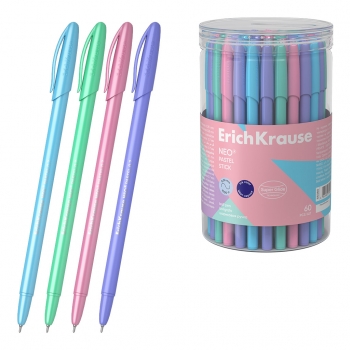 Ручка шариковая ErichKrause NEO Pastel, 0.7, игольч. узел, одноразовая, синяя арт.55380
