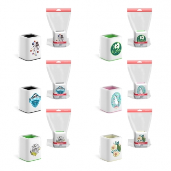 Подставка настольная пластиковая ErichKrause® Forte, ассорти из 6 дизайнов арт.55851