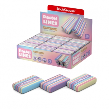 Ластик ErichKrause Pastel Lines  арт.56039 Ластик ErichKrause Pastel Lines  арт.56039