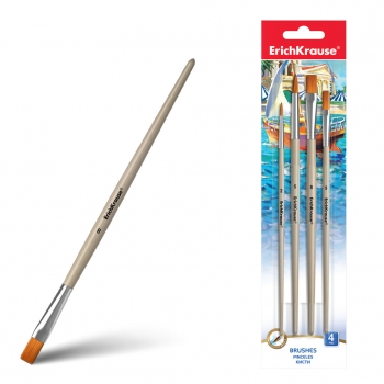 Набор кистей 04 шт ErichKrause синтетика №2,5,8,5 в блистере с европодвесом арт.56093
