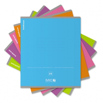 Тетрадь 24л ученическая в клетку ErichKrause MC-7, (без надписей) ассорти, MIX-PACK арт.56306