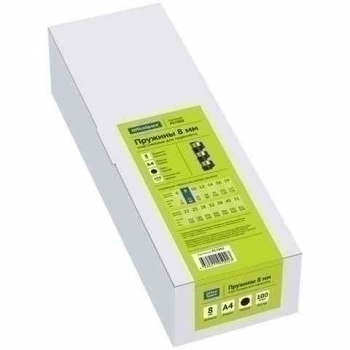 Пружины для перфопер. 08 мм. черные пластиковые OfficeSpace (100 шт.) арт.PC7002