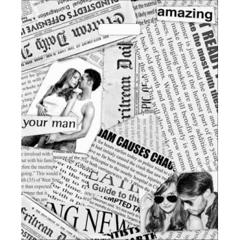 Мешок 45х38см ПВД 60мкм ламинированный с вырубной ручкой, Газетный микс арт.н00057259