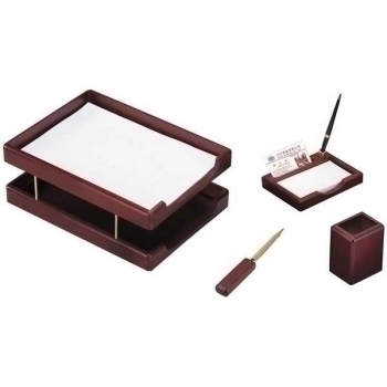 Набор настольный из дерева Delucci, 4 предмета, красное дерево арт.MBn_04101