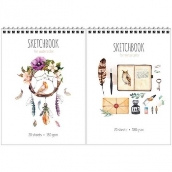 Скетчбук-блокнот А5 20л. на гребне ArtSpace My favorite things для акварели, 180г/м2 арт.Б5а20грв_15952