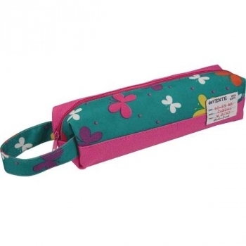 Пенал мягкий квадратный с ручкой 210х50х50 deVENTE Бабочки на бирюзовом текстиль, арт. 7020840