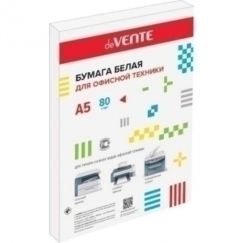 Бумага А5 200л deVENTE 80 г/м2, белизна 96%, в п/п пакете, арт. 2073801