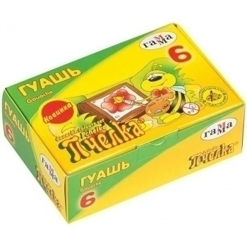 Гуашь ПЧЕЛКА, 6цв, 20мл арт.221014_6