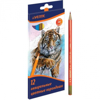 Карандаши deVENTE 12цв акварельные 3М, шестигранные, в картонной уп. арт.5022760