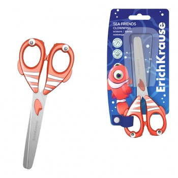 Ножницы ErichKrause Sea Friends Clownfish 13.5 см (в блистере по 1 шт.) арт.60869
