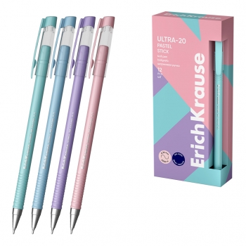 Ручка шариковая ErichKrause ULTRA-20 Pastel, 0.7мм, игольч. узел, синяя арт.63111