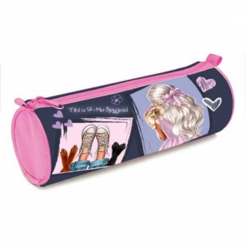 Пенал мягкий Тубус 210*70 арт.ПМО 05-20 Девочка с собачкой