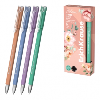 Ручка гелевая ErichKrause G-Reed Stick Pastel Bloom, 0.38, игольч. узел, черная арт.61300