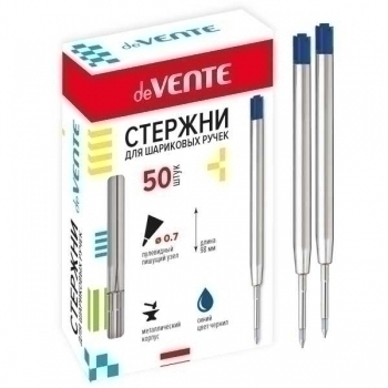 Стержень д/авторучек обьемный deVENTE 98мм/0.7мм метал.корпус, синий  арт. 5074800 Стержень д/авторучек обьемный deVENTE 98мм/0.7мм метал.корпус, синий  арт. 5074800