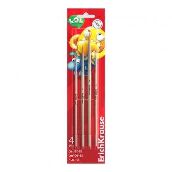 Набор кистей 03 шт ErichKrause синтетика кр., синтетика пл., пони кр. Baby в блистере с европодвесом арт.62036