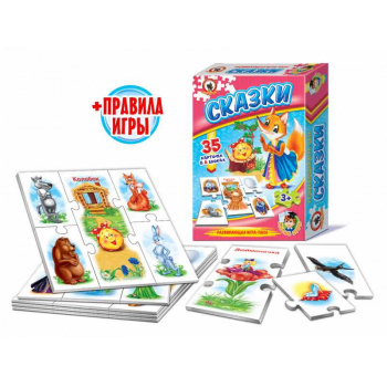 Игра настольная    Русский стиль развивающая для детей Умные игры. Сказки, картонная коробка, 3+  арт.03968