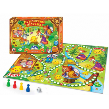 Игра настольная    Русский стиль для детей Ходилка.Путешествие по сказке. Колобок,420*594мм,карт.кор., 3+ арт.03041