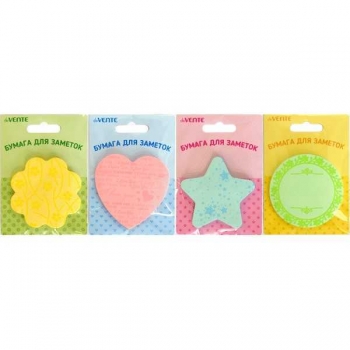 Клейкая бумага д/заметок deVENTE (70*70) 50л, Fancy, пастельная с рисунком, цвета и формы ассорти арт.2010800