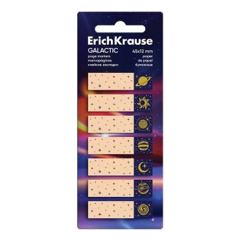 Клейкие закладки бумажные ErichKrause Galactic, 45x12 мм, 140 листов арт.63671