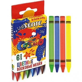 Мелки восковые deVENTE Cosmo 06цв, короб. с европодвесом арт.8077813 Мелки восковые deVENTE Cosmo 06цв, короб. с европодвесом арт.8077813