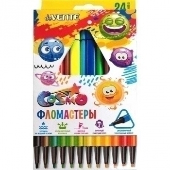 Фломастеры deVENTE 12 цв. в картонной упаковке Cosmo. TRIO, трехгранные, арт. 5081918