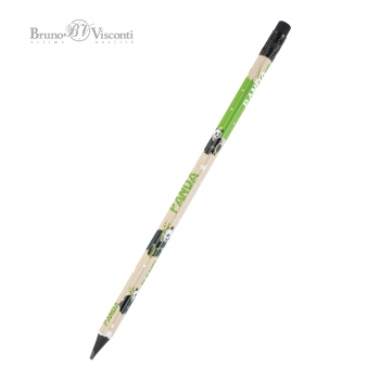 Карандаш Bruno Visconti HB ч/гр. с ластиком Kids Color. Панда,трехгранный,пластик. корпус арт.21-0072/06