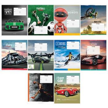 Тетрадь 24л ученическая в клетку ArtSpace Микс. Для мальчиков, ВД-лак, 10 дизайнов арт.Т24к_22954