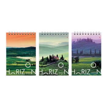 Блокнот А6 40л на гребне Природа в клетку, ассорти 5 видов арт.3-40-113