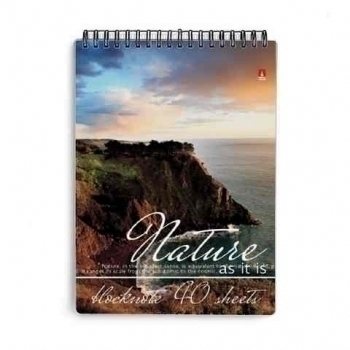 Блокнот А7 40л на гребне  Природа в клетку, ассорти 5 видов арт.3-40-066