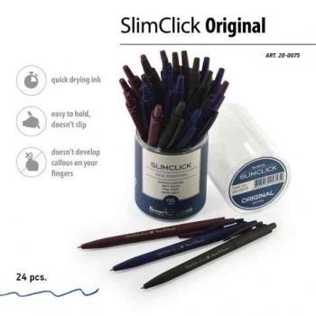 Ручка шариковая автоматическая Bruno Visconti SlimClick.ORIGINAL, 0.5мм, синяя, корпус ассорти арт.20-0075