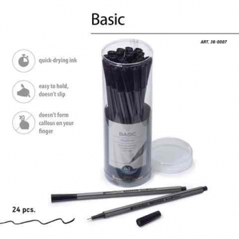 Ручка капиллярная Bruno Visconti Basic. Fineliner, 0.4мм, черная арт.36-0007