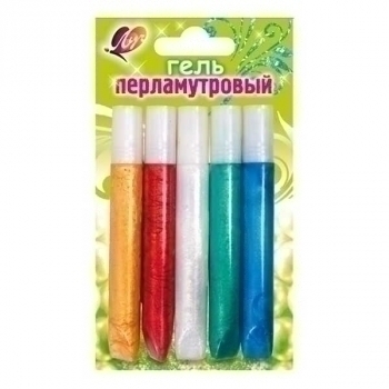 Гель с блестками Перламутровый, 10мл, 5цв., в блистере арт.21С 1389-08