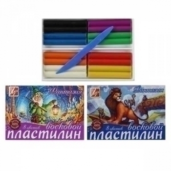 Пластилин Фантазия  8 цветов, 120г, со ст., мягкий (восковой) арт.25С 1522-08