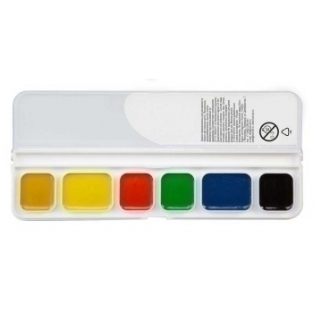 Акварель ZOO,  6цв, б/к, медовая, в пластмассовой уп. с прозр. крышкой арт.19С 1248-08