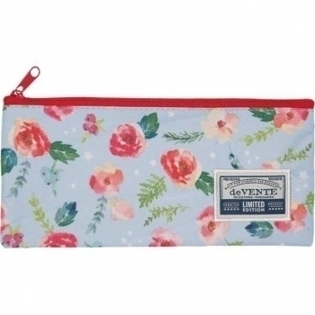 Пенал мягкий 200х90х10 deVENTE Цветы на голубом п/э, арт. 7024941