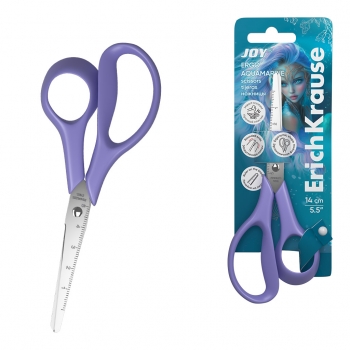 Ножницы ErichKrause JOY ® Ergo Aquamarine, 14см, сиреневый (в блистере по 1 шт.) арт.65593