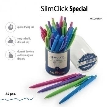 Ручка шариковая автоматическая Bruno Visconti SlimClick.SPECIAL, 0.5мм, синяя, корпус ассорти арт.20-0077